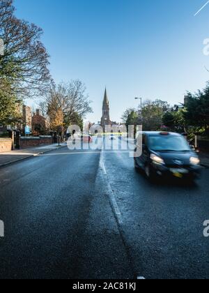 Christ Church à Bootle sur un jour froid avec un ciel clair Banque D'Images