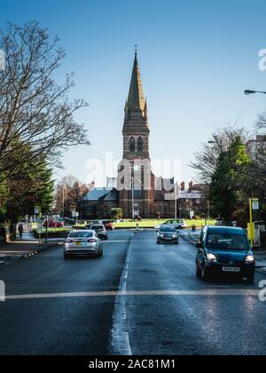 Christ Church à Bootle sur un jour froid avec un ciel clair Banque D'Images