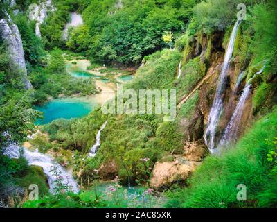 Paradis dans le Parc de Plitvice, Croatie Banque D'Images