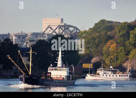 Bateau à voile à Nordanvind industrielle hors de Danvik à Stockholm, Suède Banque D'Images