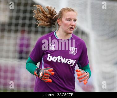 Dagenham, UK. 1er décembre 2019. Courtney Brosnan de West Ham United WFC .au cours de la Barclays Women's super match de championnat entre West Ham United Manchester United et les femmes au stade vert jonc sur Décembre 01, 2019 à Dagenham, en Angleterre. (Photo par AFS/Espa-Images) Credit : Cal Sport Media/Alamy Live News Banque D'Images