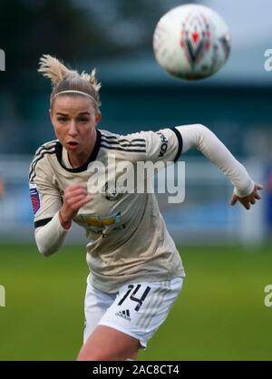 Dagenham, UK. 1er décembre 2019. Jackie Groenen de Manchester United .femmes au cours de la Barclays Women's super match de championnat entre West Ham United Manchester United et les femmes au stade vert jonc sur Décembre 01, 2019 à Dagenham, en Angleterre. (Photo par AFS/Espa-Images) Credit : Cal Sport Media/Alamy Live News Banque D'Images