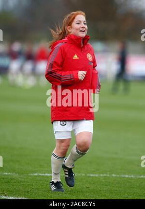 Dagenham, UK. 1er décembre 2019. Martha Harris de Manchester United .femmes au cours de la Barclays Women's super match de championnat entre West Ham United Manchester United et les femmes au stade vert jonc sur Décembre 01, 2019 à Dagenham, en Angleterre. (Photo par AFS/Espa-Images) Credit : Cal Sport Media/Alamy Live News Banque D'Images