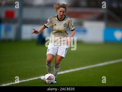 Dagenham, UK. 1er décembre 2019. Abbie McManus du Manchester United Women.au cours de la Barclays Women's super match de championnat entre West Ham United Manchester United et les femmes au stade vert jonc sur Décembre 01, 2019 à Dagenham, en Angleterre. (Photo par AFS/Espa-Images) Credit : Cal Sport Media/Alamy Live News Banque D'Images