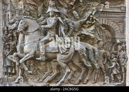 Bas-relief au Tsar Alexandre Ier de Russie pour sa victoire sur Napoléon Bonaparte à la bataille de Paris (30 et 31 mars 1814 ) Banque D'Images