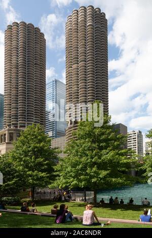 Marina City, Chicago, Illinois, États-Unis Banque D'Images