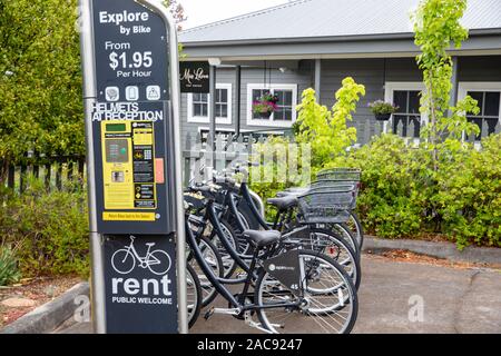 Location de vélos, d'explorer en vélo au Lilianfels Katoomba dans les Blue Mountains National Park, New South Wales, Australie Banque D'Images