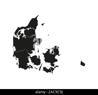 Danemark carte sur fond blanc. Vector illustration. Illustration de Vecteur