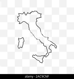 Italie carte sur fond transparent. Vector illustration. Illustration de Vecteur