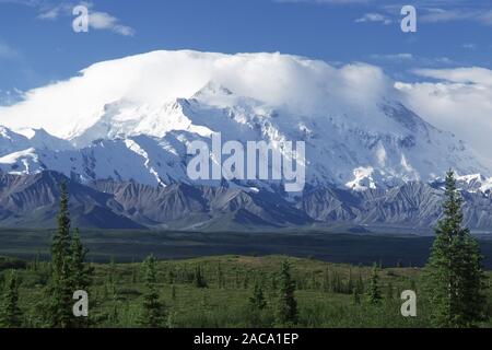 Le mont Mckinley, en Alaska range, alaskakette, denali nationalpark et préserver, Alaska, USA, de l'intérieur Banque D'Images