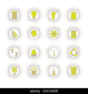 Bouton Eco biseau Banque D'Images