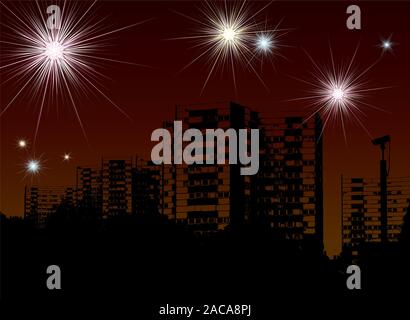 D'artifice du Nouvel an Banque D'Images