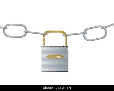 Chaîne et cadenas Banque D'Images