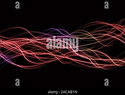 Lignes vagues centre néon Banque D'Images