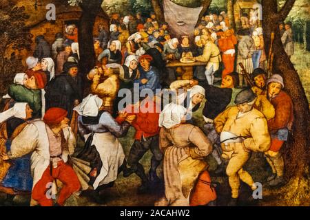 L'Angleterre, Somerset, Bath, le Holbourne Museum, peinture d'une danse de mariage à l'air libre par l'artiste flamand Pieter Brueghel le Jeune daté 1607 Banque D'Images