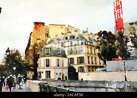 Un aperçu d'une des rues de Paris à l'automne Banque D'Images