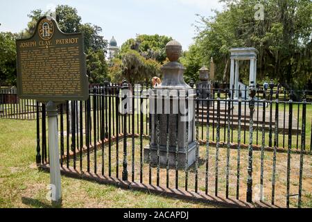 Repère historique à la Tombe de Joseph patriot argile cimetière colonial park savannah georgia usa Banque D'Images