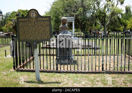 Repère historique à la Tombe de Joseph patriot argile cimetière colonial park savannah georgia usa Banque D'Images