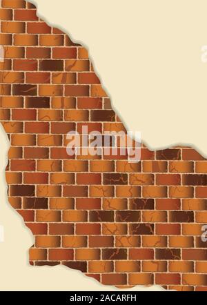 Grunge mur de brique marron plâtre Banque D'Images