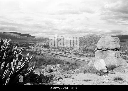 Vor ancien Wüste Sierra Madre, 1963. Désert avec Sierra Madre à l'arrière, 1963. Banque D'Images