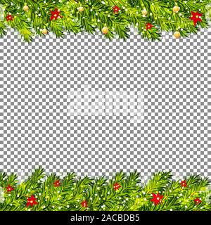 Les branches d'arbre de Noël sur fond transparent vector Illustration de Vecteur