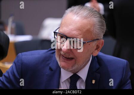 Bruxelles, Belgique. 2 Décembre, 2019. Ministre de l'intérieur de la Croatie Davor Bozinovic assiste à un Conseil Justice et affaires intérieures au Conseil européen. Credit : ALEXANDROS MICHAILIDIS/Alamy Live News Banque D'Images