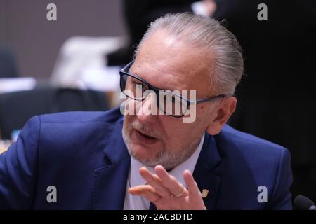 Bruxelles, Belgique. 2 Décembre, 2019. Ministre de l'intérieur de la Croatie Davor Bozinovic assiste à un Conseil Justice et affaires intérieures au Conseil européen. Credit : ALEXANDROS MICHAILIDIS/Alamy Live News Banque D'Images