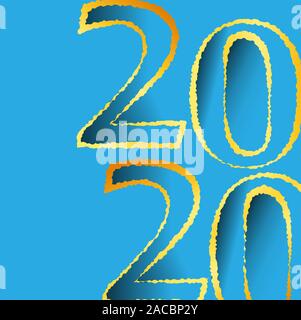 Bonne année 2020, année du rat, la conception 3D, illustration,réaliste en couches, pour des bannières, affiches dépliants. Bonne année 2020, année du rat Illustration de Vecteur