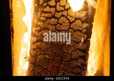 Close up de la combustion du bois dans un incendie Banque D'Images