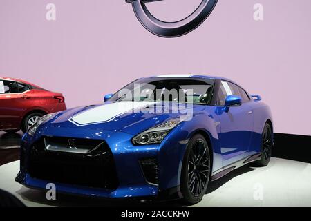 Bangkok, Thaïlande - 1 décembre 2019 : nouvelle Nissan Skyline GT-R Moteur voiture sport en 36e Expo 2019 Exposition à l'impact de la Thaïlande Banque D'Images