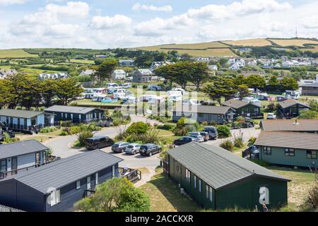 Maison de vacances Croyde, plage de lodges, Croyde Devon, Angleterre, Royaume-Uni Banque D'Images