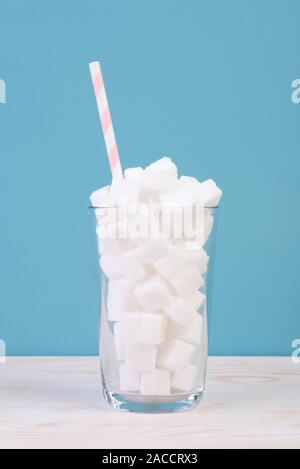 Concept trop de sucre dans les boissons Banque D'Images