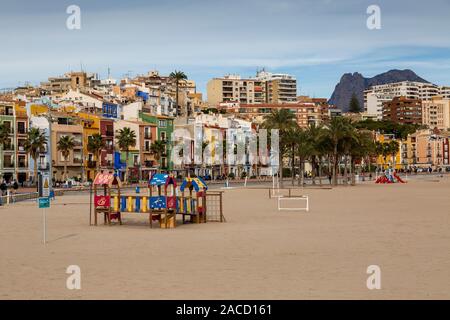 La plage de Villajoyosa Banque D'Images