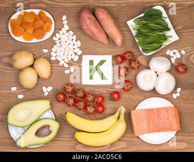 Sources alimentaires de potassium Banque D'Images