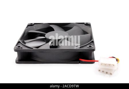 Le ventilateur de l'ordinateur isolé sur fond blanc Banque D'Images