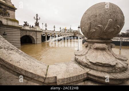 Les inondations À PARIS Banque D'Images