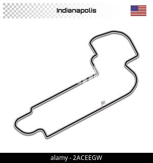 Circuit d'Indianapolis pour le sport automobile et autosport.American grand prix race track. Illustration de Vecteur