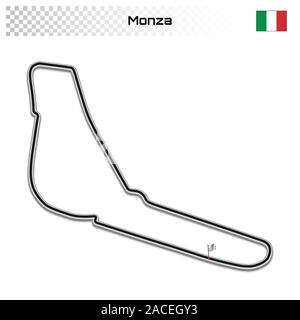 Circuit de Monza pour le sport automobile et d'autosport. Piste de course du grand prix d'Italie. Illustration de Vecteur