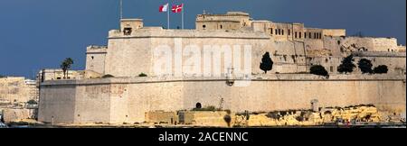 La magnifique Fort St Angelo dans le Grand Port à Malte Banque D'Images