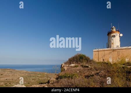 Le Ta' Giordan Leuchtturm à Gozo, encore en usage jusqu'à ce jour. Banque D'Images