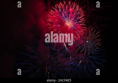 D'artifice à Monaco, Monte Carlo, l'éclairage de nuit Banque D'Images