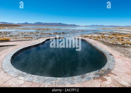 Laguna Polques, Parc Reserva de la faune andine Eduardo Avaroa, le sud de l'Altiplano, Département de Potosí, au sud-ouest de la Bolivie, de l'Amérique latine Banque D'Images