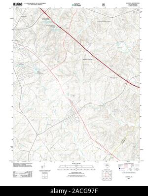 Carte TOPO USGS Caroline du Sud SC Joanna 20110818 Restauration TM Banque D'Images