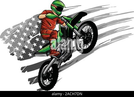 Ride rider motocross le motocross bike vector illustration Illustration de Vecteur