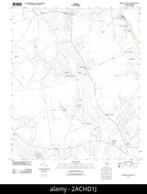 Carte TOPO USGS Caroline du Sud SC Pamplico Sud 20110811 Restauration TM Banque D'Images