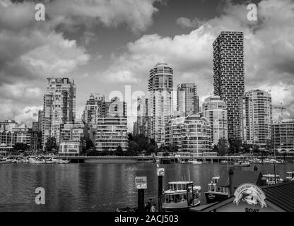 Voir l'île de Vancouver, noir et blanc Banque D'Images