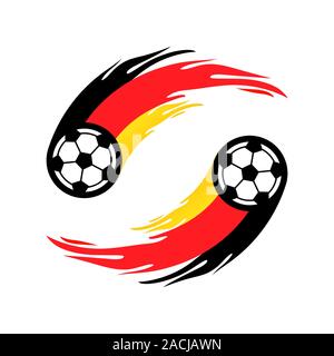 Soccer ou de football avec queue d'incendie en Allemagne drapeau. Illustration de Vecteur