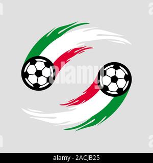 Soccer ou de football avec queue d'incendie en Italie drapeau. Illustration de Vecteur