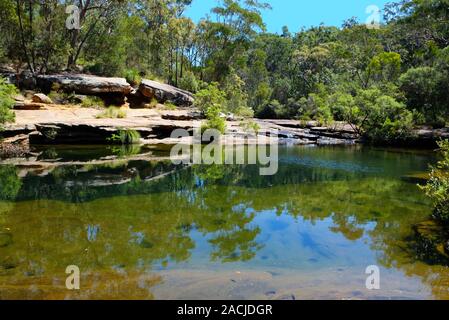 Karloo Pool est une piscine populaire et pique-niquer situé dans la région de Royal National Park au sud de Sydney, Australie Banque D'Images