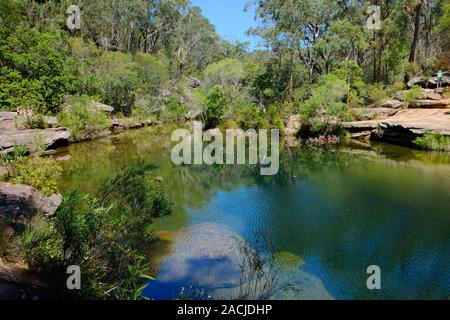 Karloo Pool est une piscine populaire et pique-niquer situé dans la région de Royal National Park au sud de Sydney, Australie Banque D'Images